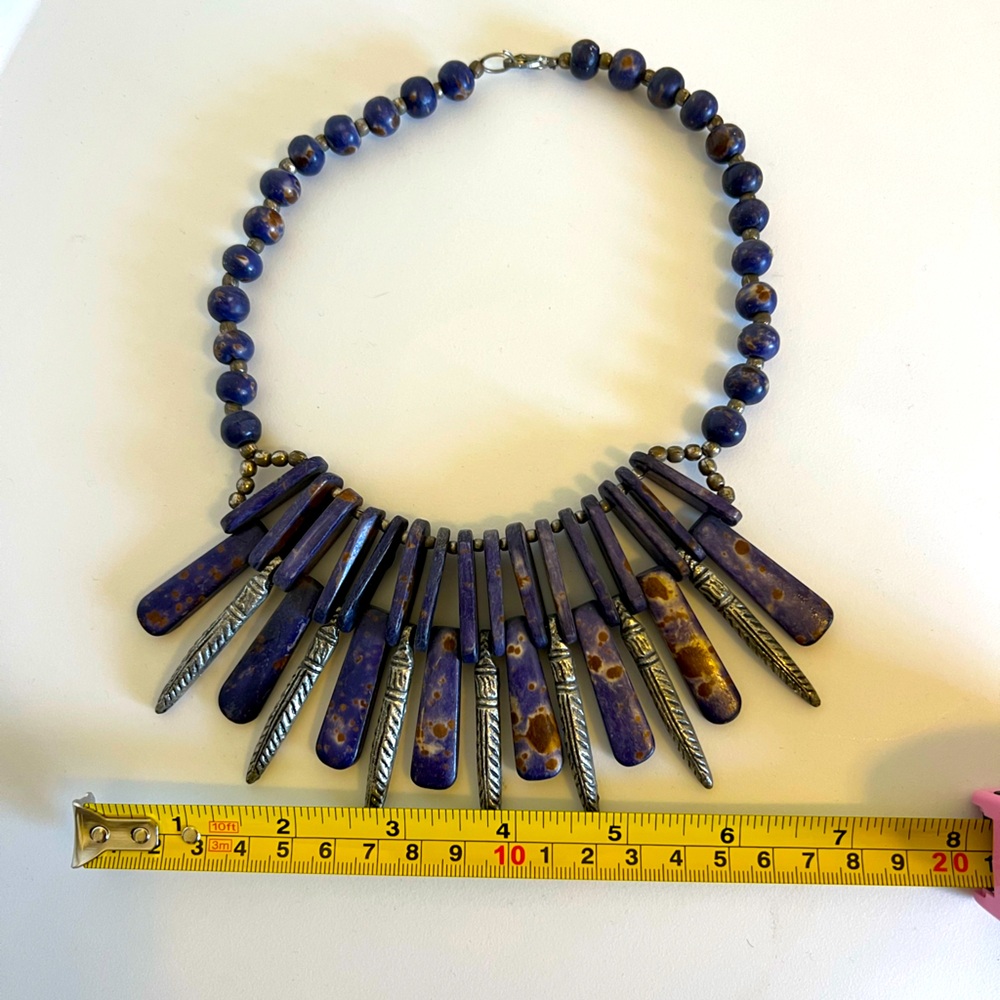 Faux Lapis Bib Necklace